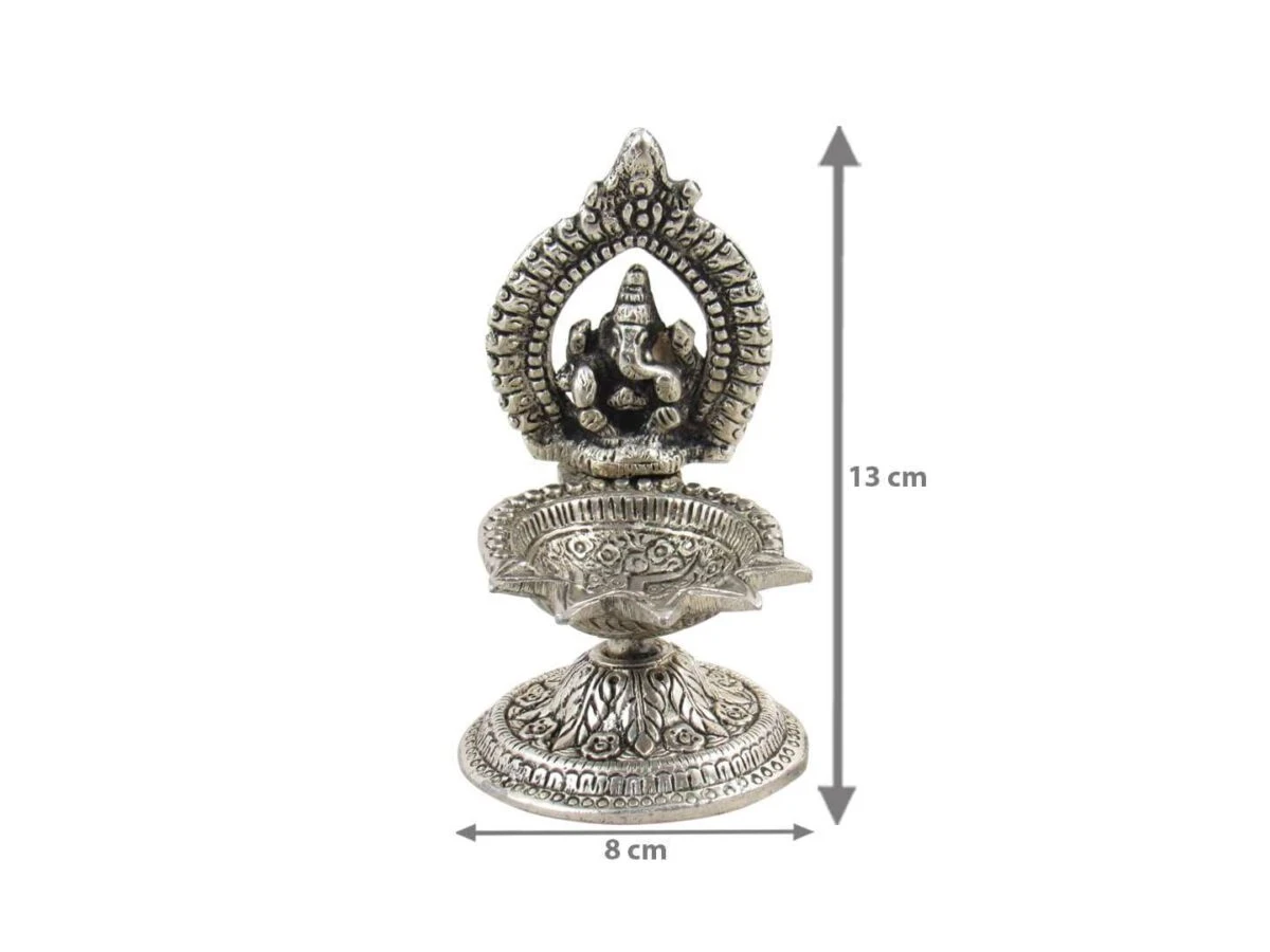 Diya for pooja, diya for temple, Pooja items silver, Pooja items for home, diya for god, pooja items for temple, pooja items for gift White metal ganesh idol white metal statue ganesha idol for home ganesha idol for office