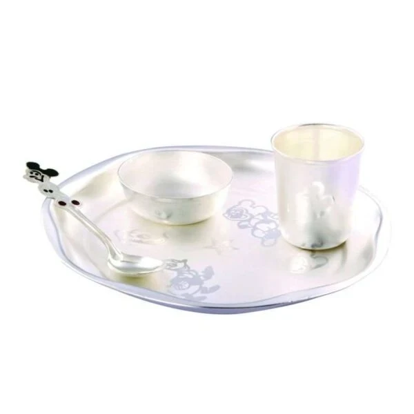 silver plate set for baby