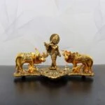 Krishna with cow idol Krishna with cow idol at home lord Krishna with cow idol Krishna with cow brass idol