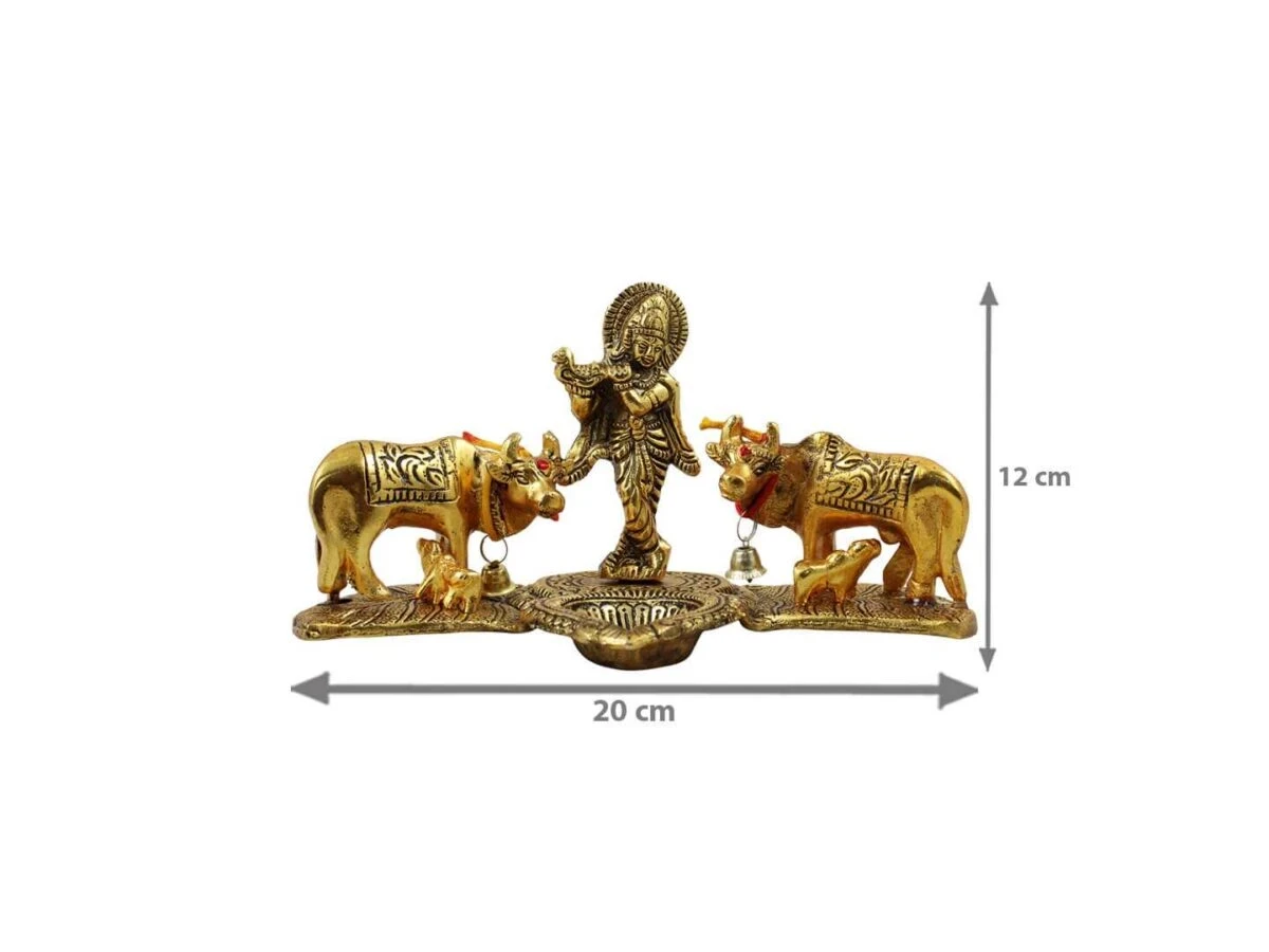 Krishna with cow idol Krishna with cow idol at home lord Krishna with cow idol Krishna with cow brass idol
