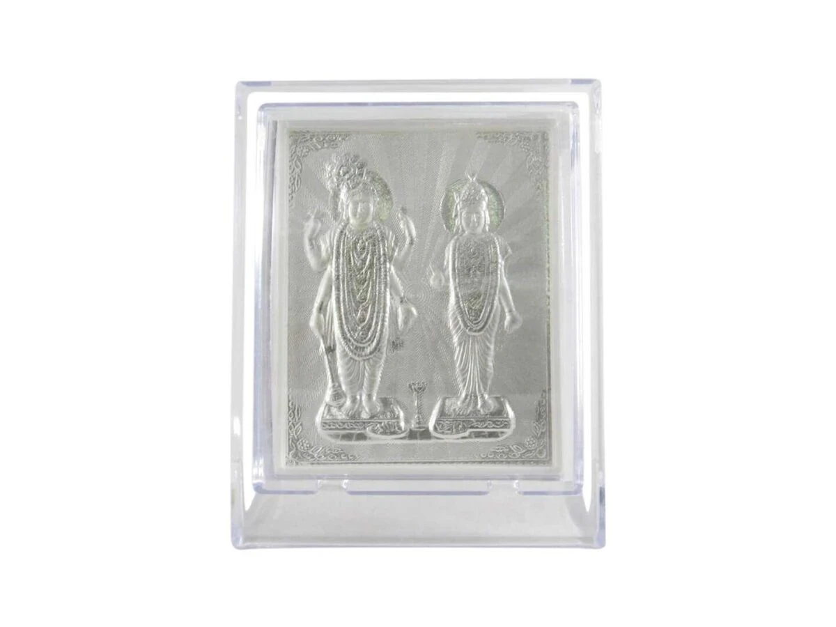 silver lakshmi narayan idol pure silver laxmi narayan frame
