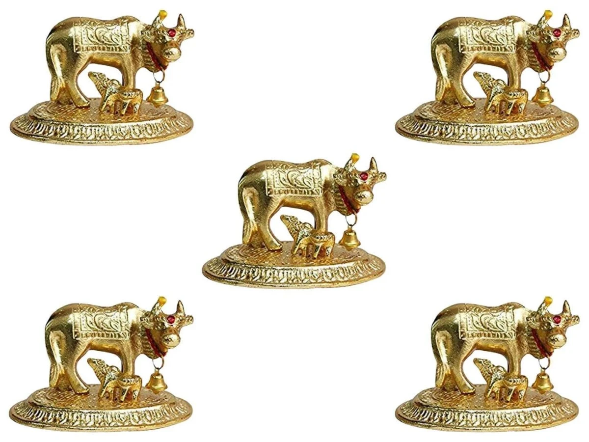 White metal cow and calf cow and calf statue cow and calf idol vastu cow and calf statue in pooja room white metal cow and calf statue white metal small cow
