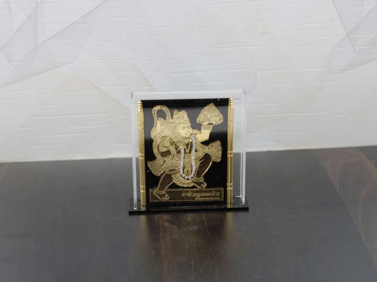 Hanuman Photo frame, hanuman photo with quotes, hanuman photo with frame, hanuman photo with mantra, hanuman photo for home, hanuman photo for drawing, hanuman photo with yantra, hanuman frame with charan paduka, return gifts, Wooden Momento Gift