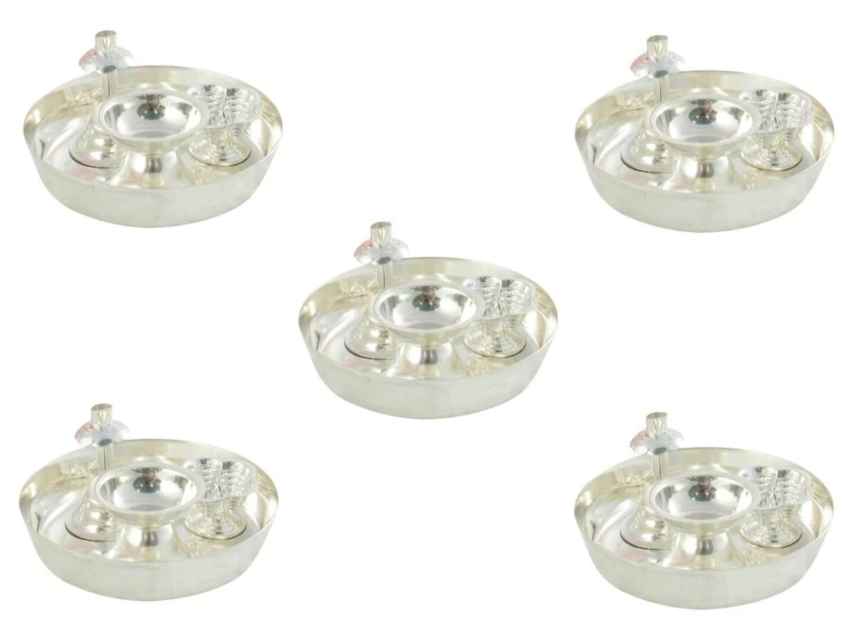 Pooja Thali set, pooja thali silver, pooja thali decoration, Pooja Thali for home, pooja thali set silver, return gifts for housewarming