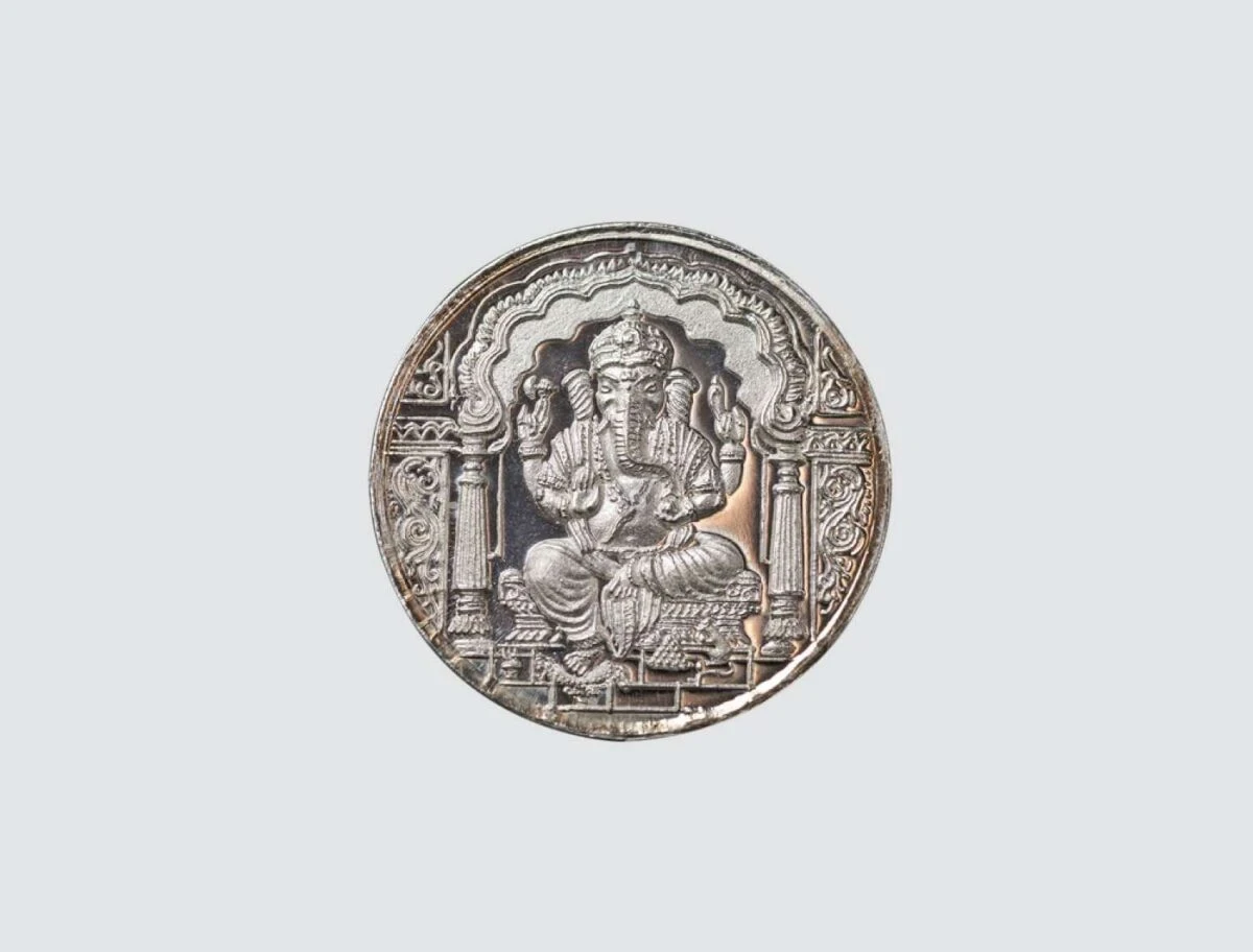 Silver Ganesh Coin, Silver Ganesha Coin, 999 silver Ganesh Coin