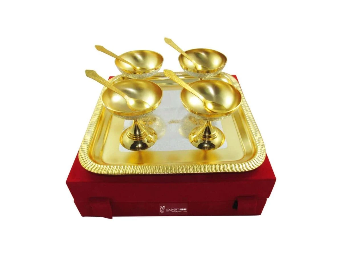 ice cream bowl set, silver plated ice cream bowls, ice cream bowl set with spoon, ice cream serving bowl, ice cream bowl and spoon Set, Brass ice cream bowls, ice cream bowls for party, ice cream bowl gift set, ice cream bowls with spoon