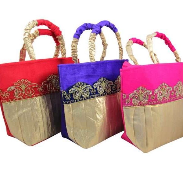 LAMANSH Pack of 25 (5*7 inch) Women's Potli Bag For gifting / Royal Velvet Potli Batwa Bag Bridal Purse Women handbag Shagun Pouch Return Gifts