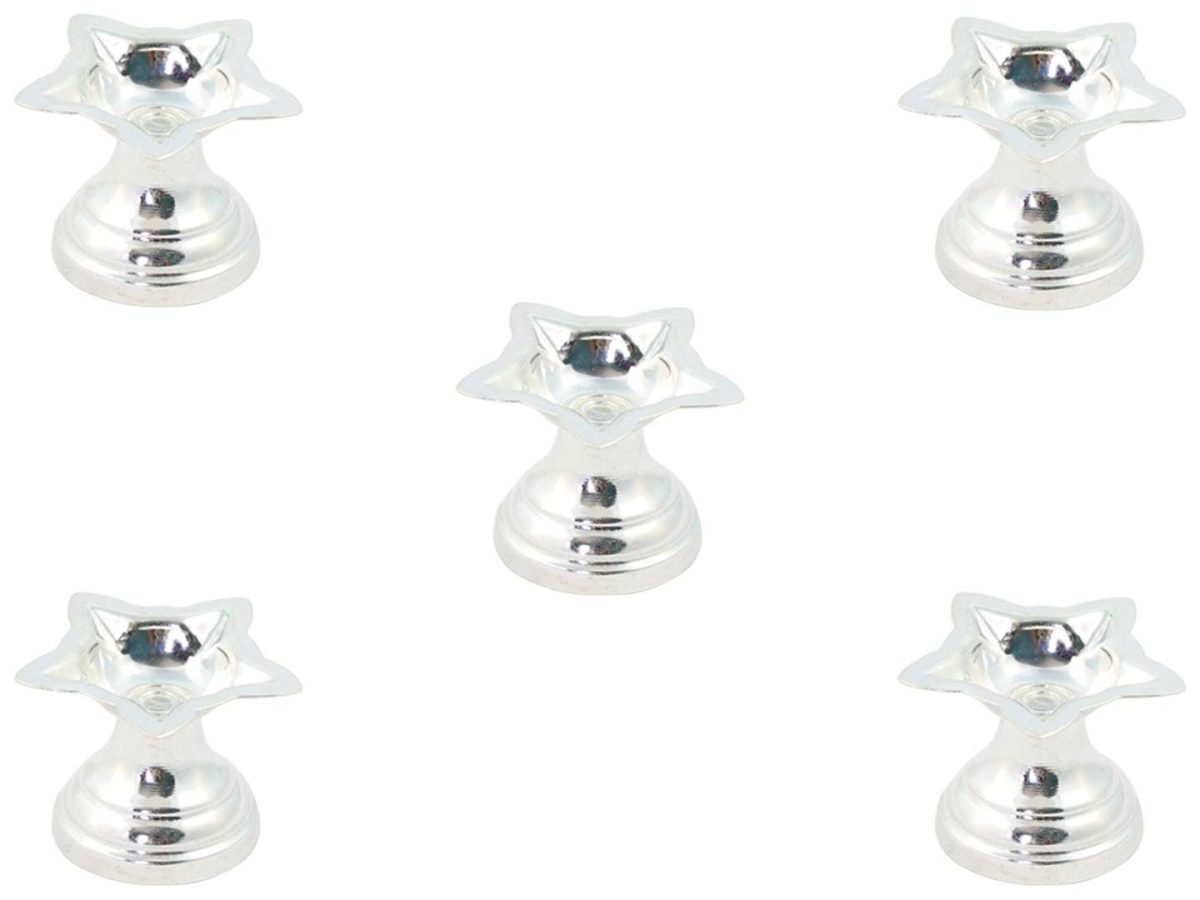 pure silver five flame diya, Pure silver diya, pure silver diya for pooja, pure silver diya set, pure silver diya stand, silver diya lamp, pure silver pooja items for gift, silver items for pooja room