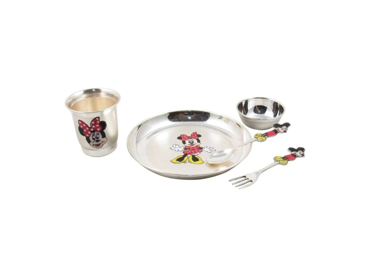Pure silver dinner set, Pure silver dinner set for baby, Pure silver dinner plate, pure silver dining set, Pure silver dinnerware