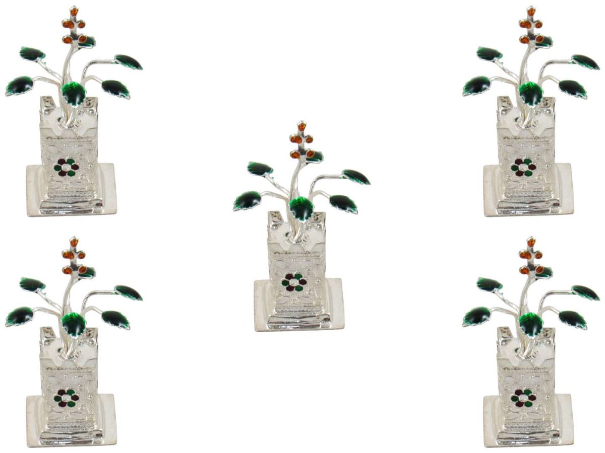 Pure silver Tulsi plant, silver tulsi kyaro, silver tulsi plant, pure silver tulsi plant return gifts, silver tulsi leaf, pure silver pooja items, pure silver gift items, pure silver gift items for marriage, pure silver gift items for housewarming, pure silver gift articles