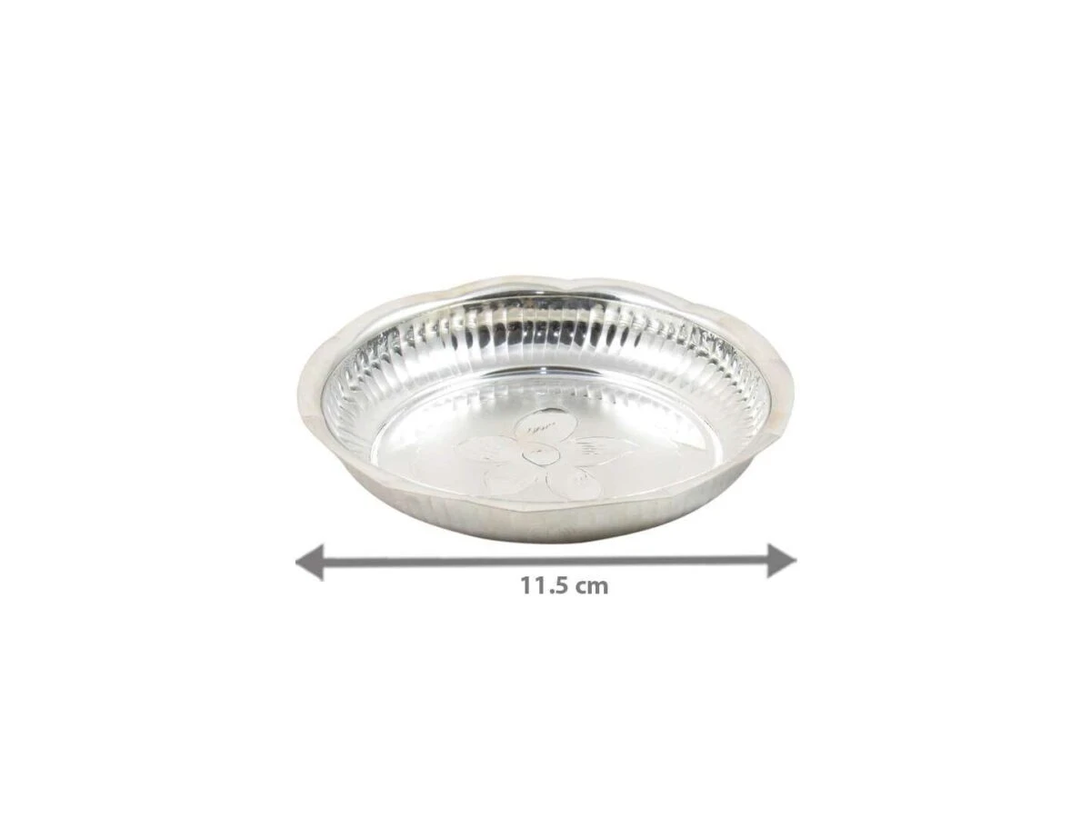 Pure silver pooja thali, pure silver pooja items, pure silver pooja plate, pure silver pooja set, pure silver pooja thali set