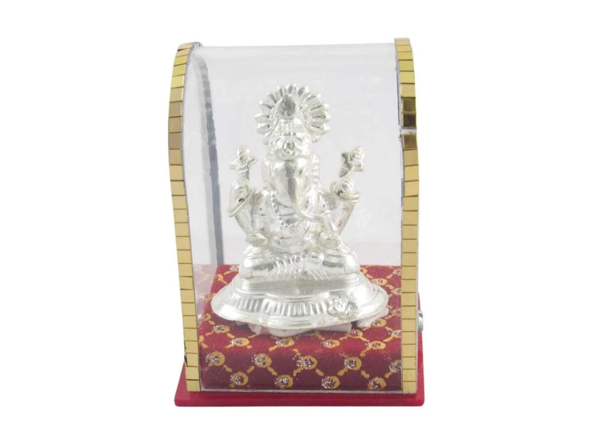 Pure silver Ganesh idol, pure silver Ganesh murti, pure silver Ganesha, pure silver Ganesh idol for gift, pure silver ganesh murti