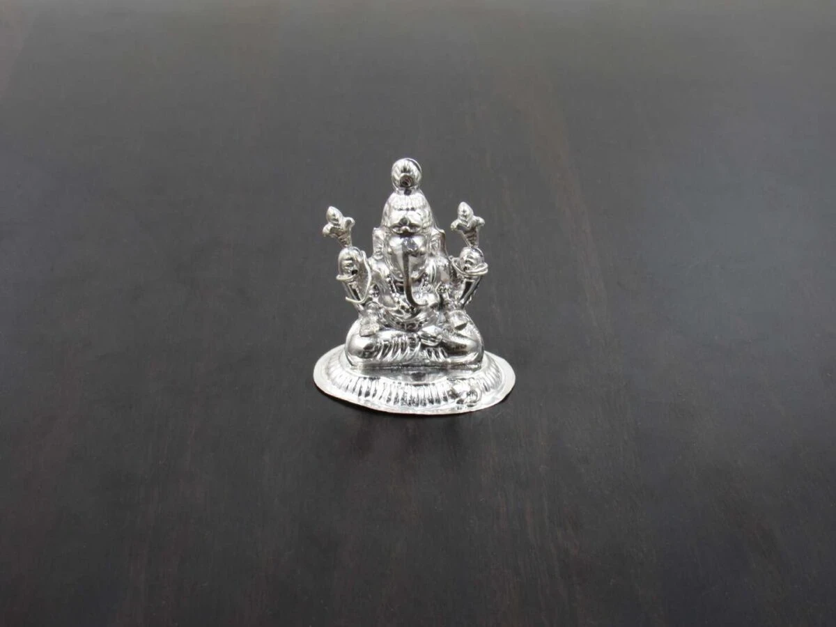 Pure silver Ganesh idol, pure silver Ganesh murti, pure silver Ganesha, pure silver Ganesh idol for gift, pure silver ganesh laxmi murti