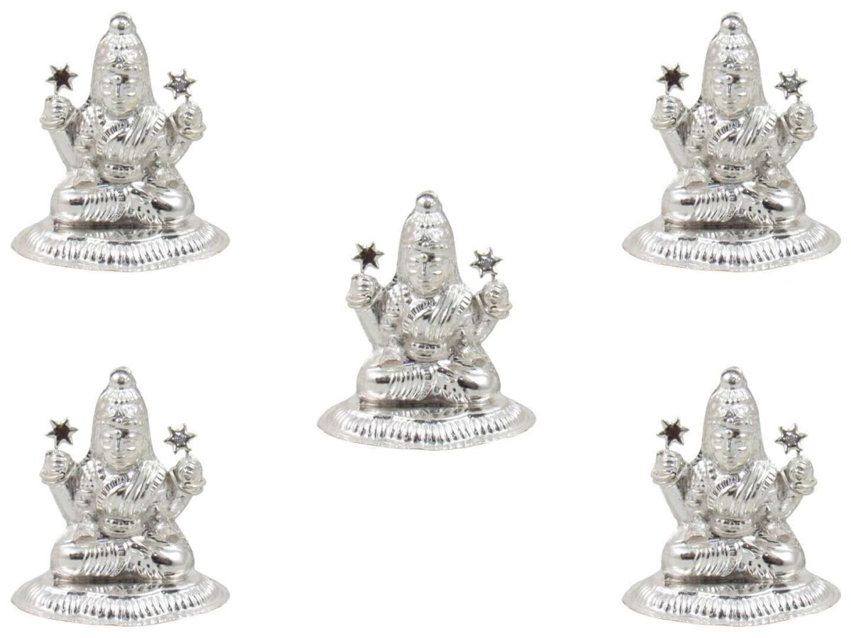 Pure silver Lakshmi idol, pure silver laxmi murti, pure silver lakshmi ganesh idol, silver lakshmi statue, pure silver pooja items, pure silver gift items, pure silver gift items for marriage, pure silver gift items for housewarming, pure silver gift articles