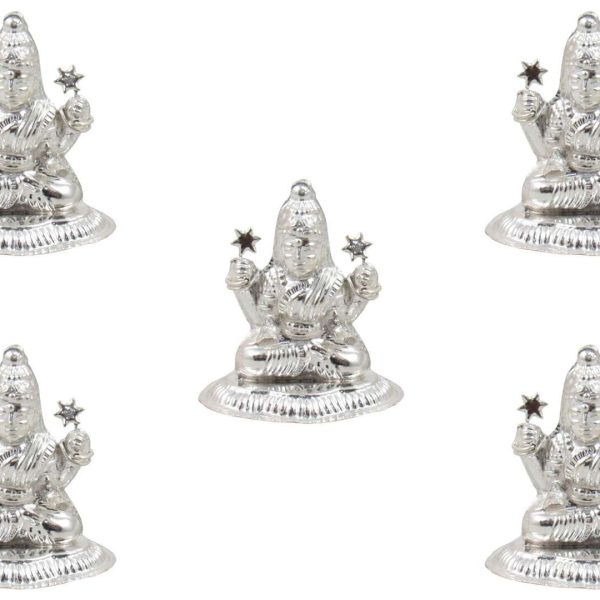 Pure silver Lakshmi idol, pure silver laxmi murti, pure silver lakshmi ganesh idol, silver lakshmi statue, pure silver pooja items, pure silver gift items, pure silver gift items for marriage, pure silver gift items for housewarming, pure silver gift articles