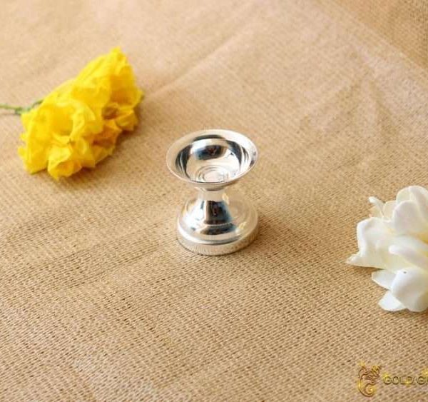 Pure silver diya, pure silver diya for pooja, pure silver diya set, pure silver diya stand, silver diya lamp, pure silver pooja items for gift, silver items for pooja room