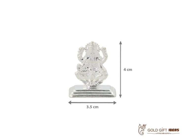 Pure silver Lakshmi Idol_3.5-x-4-cm-(L-x-H) Pure silver Lakshmi idol, pure silver laxmi murti, pure silver lakshmi ganesh idol, silver lakshmi statue, pure silver pooja items, pure silver gift items, pure silver gift items for marriage, pure silver gift items for housewarming, pure silver gift articles