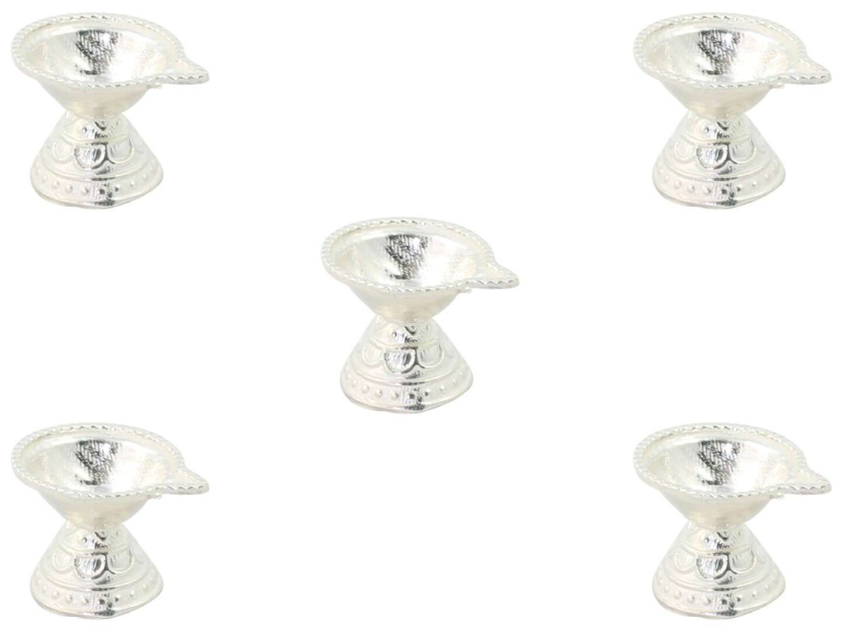 Pure silver diya, pure silver diya for pooja, pure silver diya set, pure silver diya stand, silver diya lamp, pure silver pooja items for gift, silver items for pooja room