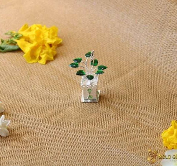 Pure silver Tulsi plant, silver tulsi kyaro, silver tulsi plant, pure silver tulsi plant return gifts, silver tulsi leaf, pure silver pooja items, pure silver gift items, pure silver gift items for marriage, pure silver gift items for housewarming, pure silver gift articles