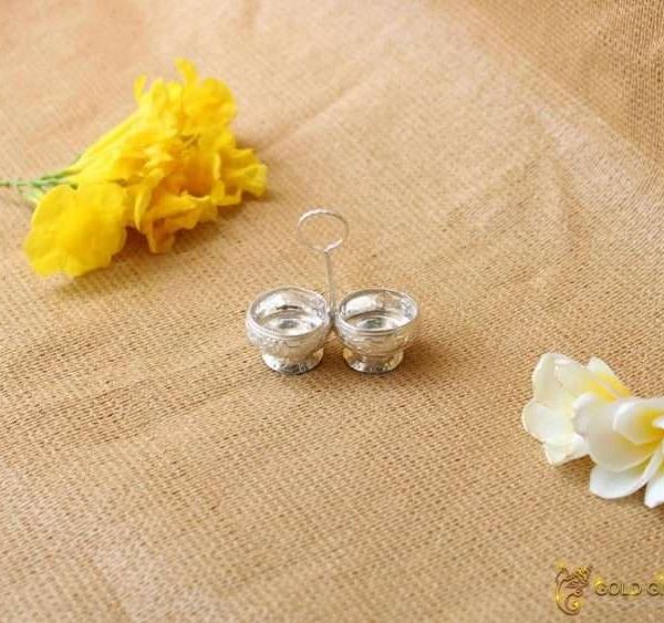 Silver kankavati, pure silver kankavati, pure silver kumkum holder, silver haldi kumkum holder, silver sindoor daan, silver sindoor dani, pure silver pooja items for gift, silver items for pooja room