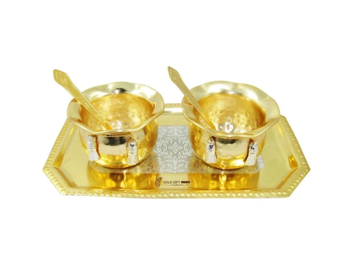 Brass bowls, brass bowl set, brass bowl for gift, brass serving bowl, brass dry fruit tray, brass bowl set with tray, Indian brass serving bowls, brass bowl for decoration, brass serving bowl with spoon