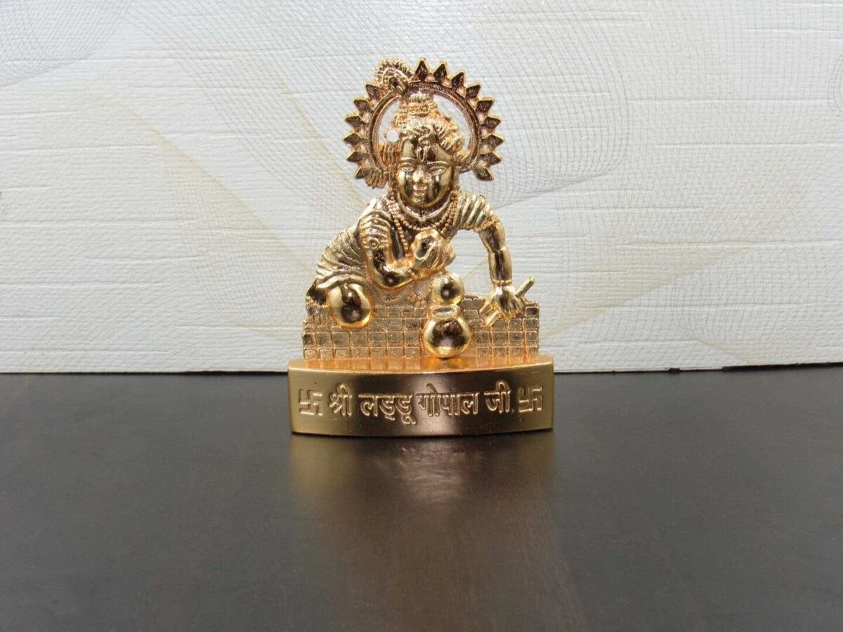 White metal Krishna idol, bal gopal idol for home, bal gopal brass idol, bal gopal Krishna idol, Krishna brass statue