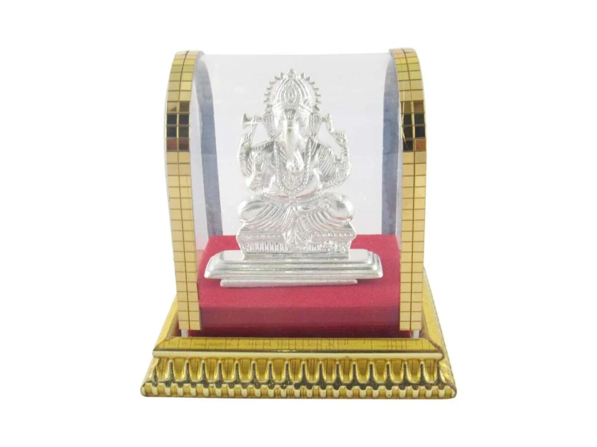 Pure silver Ganesh idol, pure silver Ganesh murti, pure silver Ganesha, pure silver Ganesh idol for gift, pure silver ganesh laxmi murti
