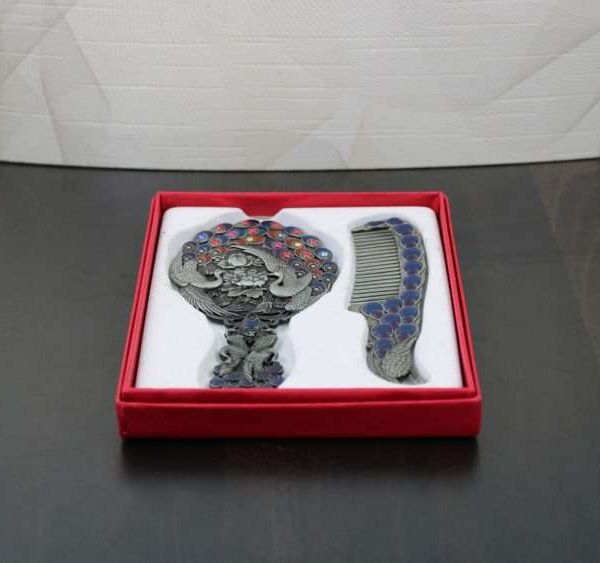 Mirror comb set, mirror comb vanity set, mirror comb gift, comb mirror combo, folding mirror comb, travel mirror for makeup