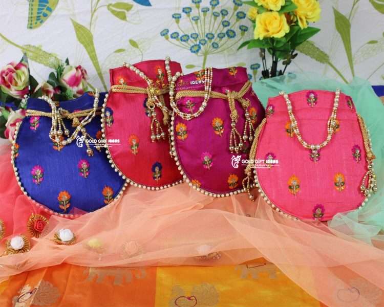 Wedding Hand Crafted Potli Bag With Beaded Chain For Women Evening Bags  Embroidery Handbag P185 in Bikaner at best price by Shubham's Zari Gota  Emporium - Justdial