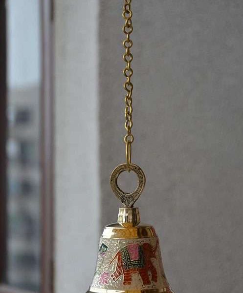 Goldgiftideas Brass Small Designer Hanging Pooja Bell For Home Multicolor - Wall Mounted Bell For Home Goldgiftideas Brass Small Designer Hanging Pooja Bell For Home Multicolor - Wall Mounted Bell For Home