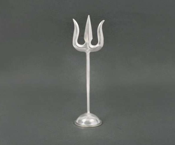 Pure silver trishul, silver trishul for idol pure silver pooja items for gift, silver items for pooja room