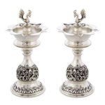 Pure silver diya, pure silver diya for pooja, pure silver diya set, pure silver diya stand, silver diya lamp, pure silver pooja items for gift, silver items for pooja room