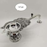 Pure silver diya, pure silver diya for pooja, pure silver diya set, pure silver diya stand, silver diya lamp, pure silver pooja items for gift, silver items for pooja room