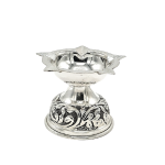 Pure silver diya, pure silver diya for pooja, pure silver diya set, pure silver diya stand, silver diya lamp, pure silver pooja items for gift, silver items for pooja room