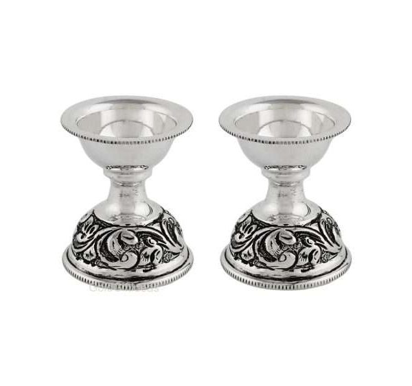 Pure silver diya, pure silver diya for pooja, pure silver diya set, pure silver diya stand, silver diya lamp, pure silver pooja items for gift, silver items for pooja room