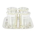 glass set for kitchen, glass set gift, glass set of 6, glass set for water, glass set for juice, glass set for bar, glass sets for drinking, glass set with tray, silver plated glass tray set, glass set for gift