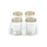 glass set for kitchen, glass set gift, glass set of 6, glass set for water, glass set for juice, glass set for bar, glass sets for drinking, glass set with tray, silver plated glass tray set, glass set for gift