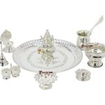 Pooja Thali set, pooja thali silver, pooja thali decoration, Pooja Thali for home, pooja thali set silver, pooja thali for wedding, pooja thali for mandir, pooja thali for Diwali, pooja thali for karva chauth, pooja thali gift set, pooja thali set gold plated pooja thali set for wedding silver thali set for pooja