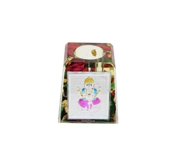 Pen Stand with Silver Ganesha Frame for Office Table, Pen Stand for Study Table, Corporate Gift