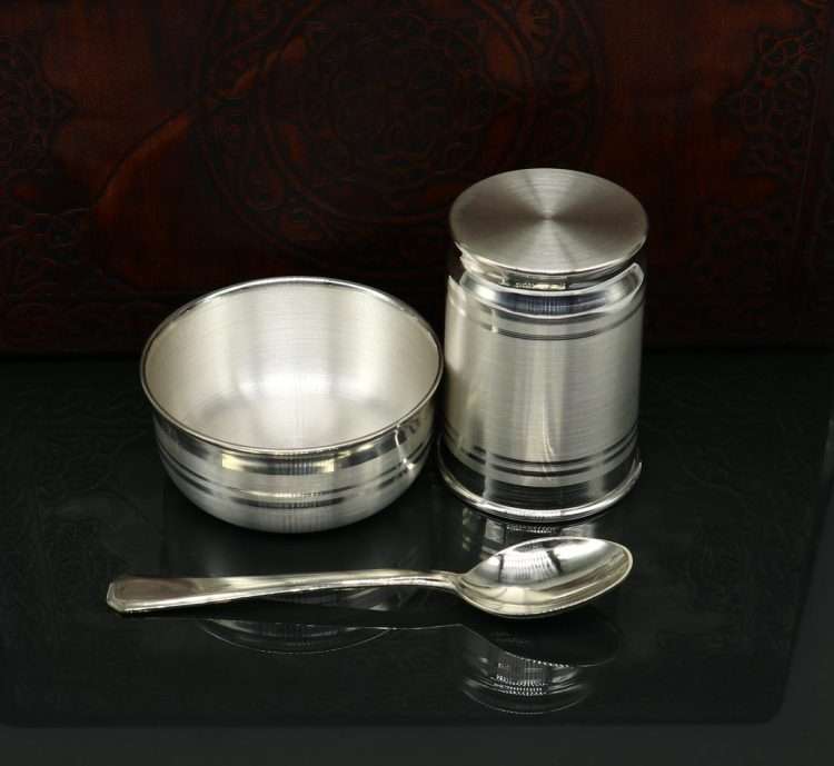 Silver Bowl & Spoon for new born baby - Bis hallmark –