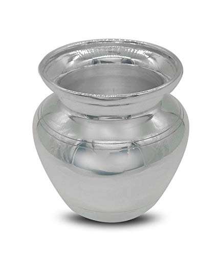 Pure Silver Small Kalash with BIS Hallmark, Silver Kalash for Pooja, Silver Kalasam (Loti) for Home Temple, Silver Pooja Items