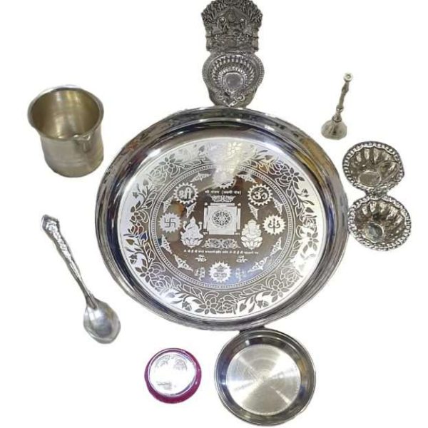 pooja thali set for home pooja thali silver plated pooja items for home metal pooja thali metal pooja thali set decorative pooja thali pooja thali decorative pooja items for home housewarming gift pooja articles for gift wedding gift
