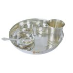 Silver plated dinner thali set, silver plated dinner set, silver plated dinnerware, Dinner Set for gift, dinner set for kitchen, dinner set for home, dinner set for restaurant, silver plated dinner plates