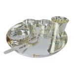 Silver plated dinner thali set, silver plated dinner set, silver plated dinnerware, Dinner Set for gift, dinner set for kitchen, dinner set for home, dinner set for restaurant, silver plated dinner plates