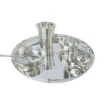 Silver plated dinner thali set, silver plated dinner set, silver plated dinnerware, Dinner Set for gift, dinner set for kitchen, dinner set for home, dinner set for restaurant, silver plated dinner plates