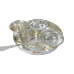 Silver plated dinner thali set, silver plated dinner set, silver plated dinnerware, Dinner Set for gift, dinner set for kitchen, dinner set for home, dinner set for restaurant, silver plated dinner plates