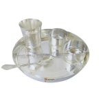 Silver plated dinner thali set, silver plated dinner set, silver plated dinnerware, Dinner Set for gift, dinner set for kitchen, dinner set for home, dinner set for restaurant, silver plated dinner plates