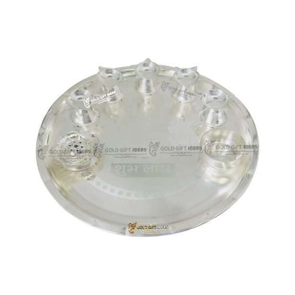 Pooja Thali set, pooja thali silver, pooja thali decoration, Pooja Thali for home, pooja thali set silver, return gifts for housewarming