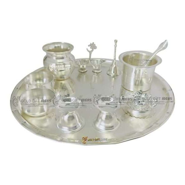 Pooja Thali set, pooja thali silver, pooja thali decoration, Pooja Thali for home, pooja thali set silver, pooja thali for wedding, pooja thali for mandir, pooja thali for Diwali, pooja thali for karva chauth, pooja thali gift set, pooja thali set gold plated pooja thali set for wedding silver thali set for pooja, return gifts for housewarming