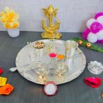 Pooja Thali set, pooja thali silver, pooja thali decoration, Pooja Thali for home, pooja thali set silver, pooja thali for wedding, pooja thali for mandir, pooja thali for Diwali, pooja thali for karva chauth, pooja thali gift set, pooja thali set gold plated pooja thali set for wedding silver thali set for pooja, return gifts for housewarming